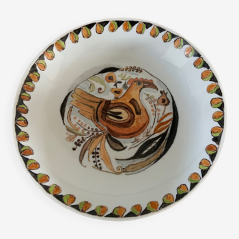Hand-painted 50s decorative plate