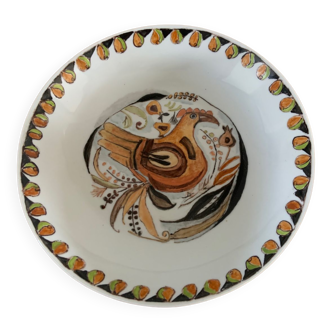 Hand-painted 50s decorative plate