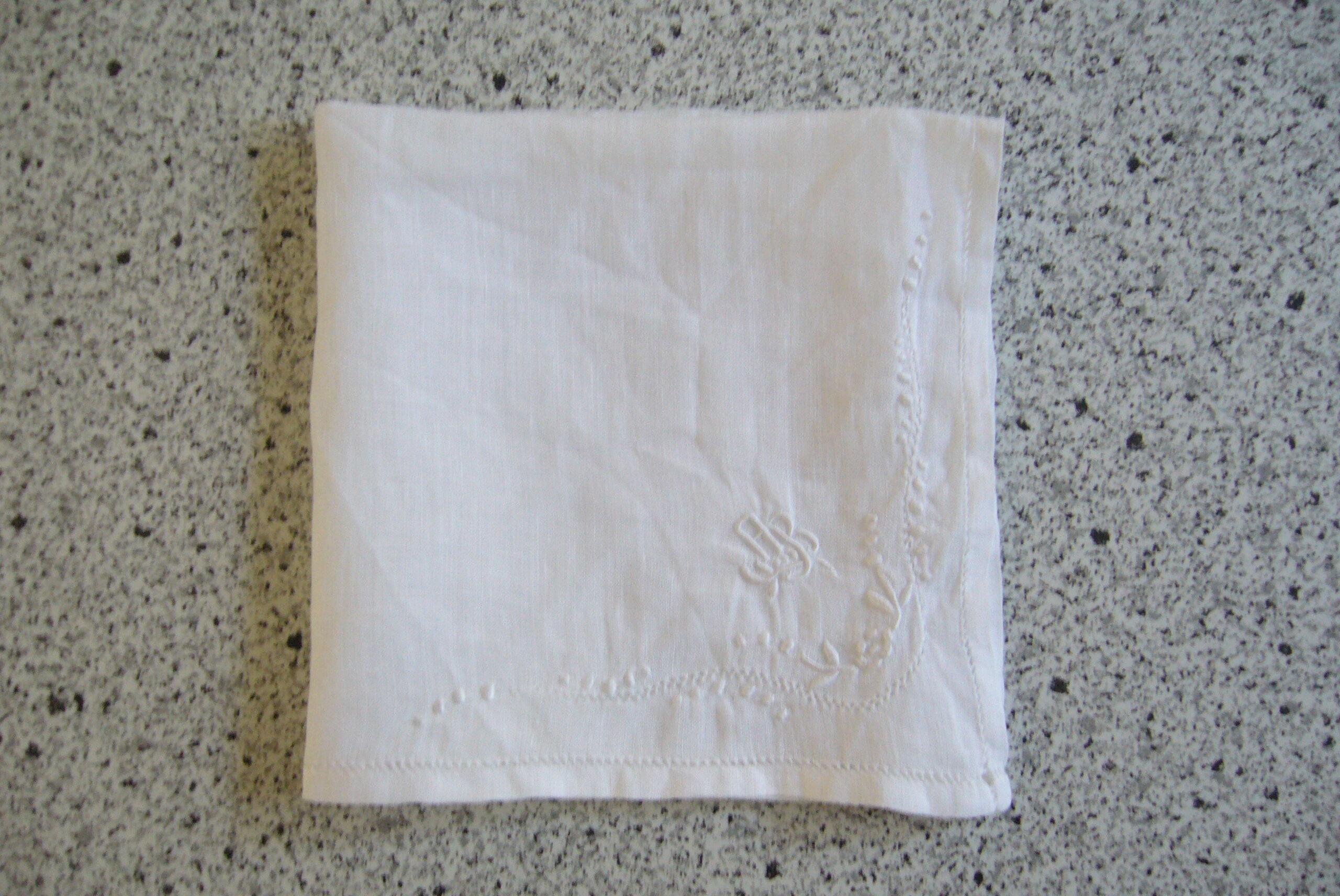 Handkerchief embroidered pouch AB