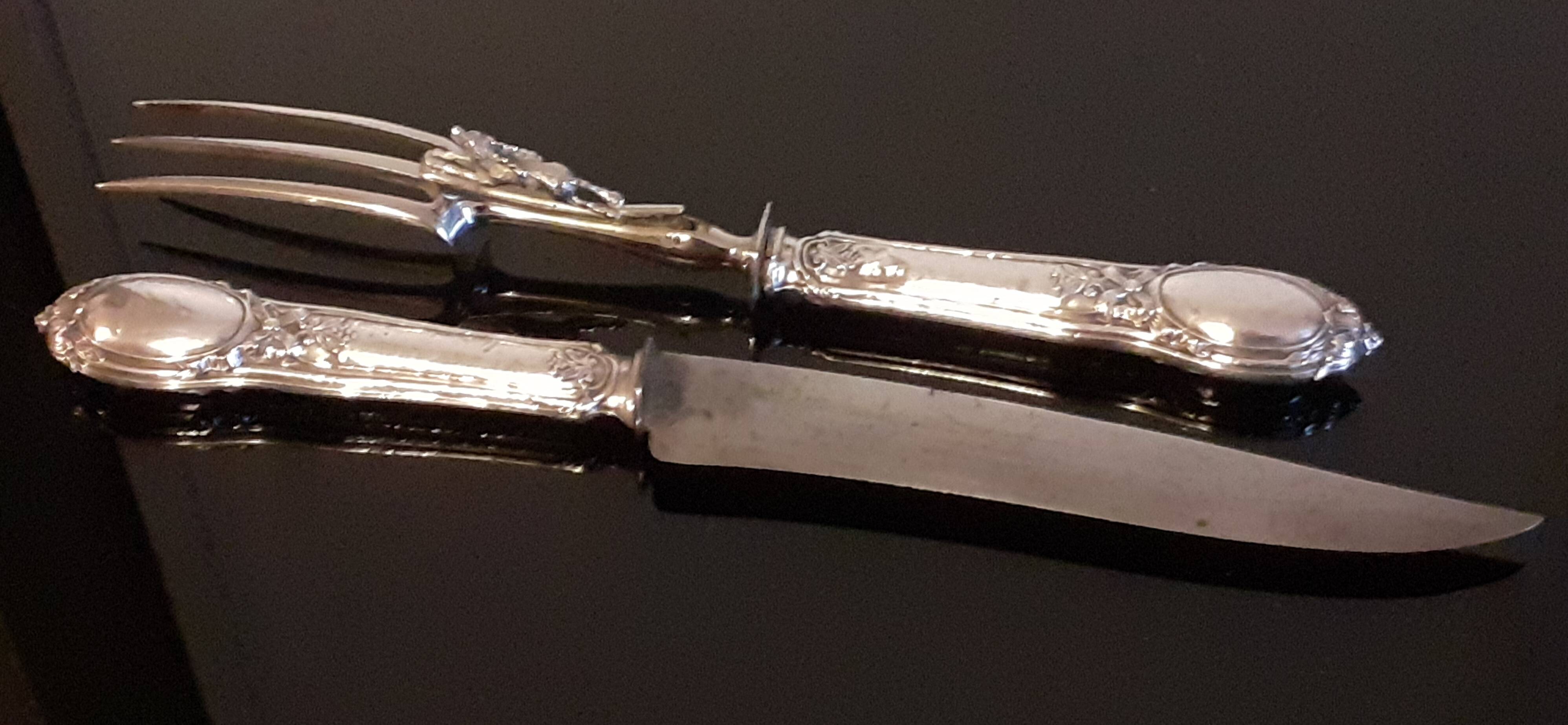 Carving service / Silver sheaths with Minerva punches