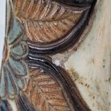 Pair of Bouffioulx sandstone candle lamps signed Dubois - 1970s