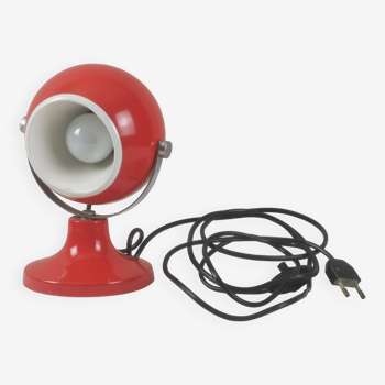 Vintage red “metal” ball lamp