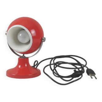 Vintage red “metal” ball lamp