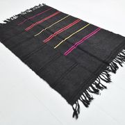 5x7 Grey & Black Striped Vintage Kilim Rug, 155x229Cm