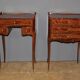 Pair of Louis XV style bedside tables in marquetry, 20th century.