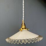 Vintage white opaline lampshade pendant light