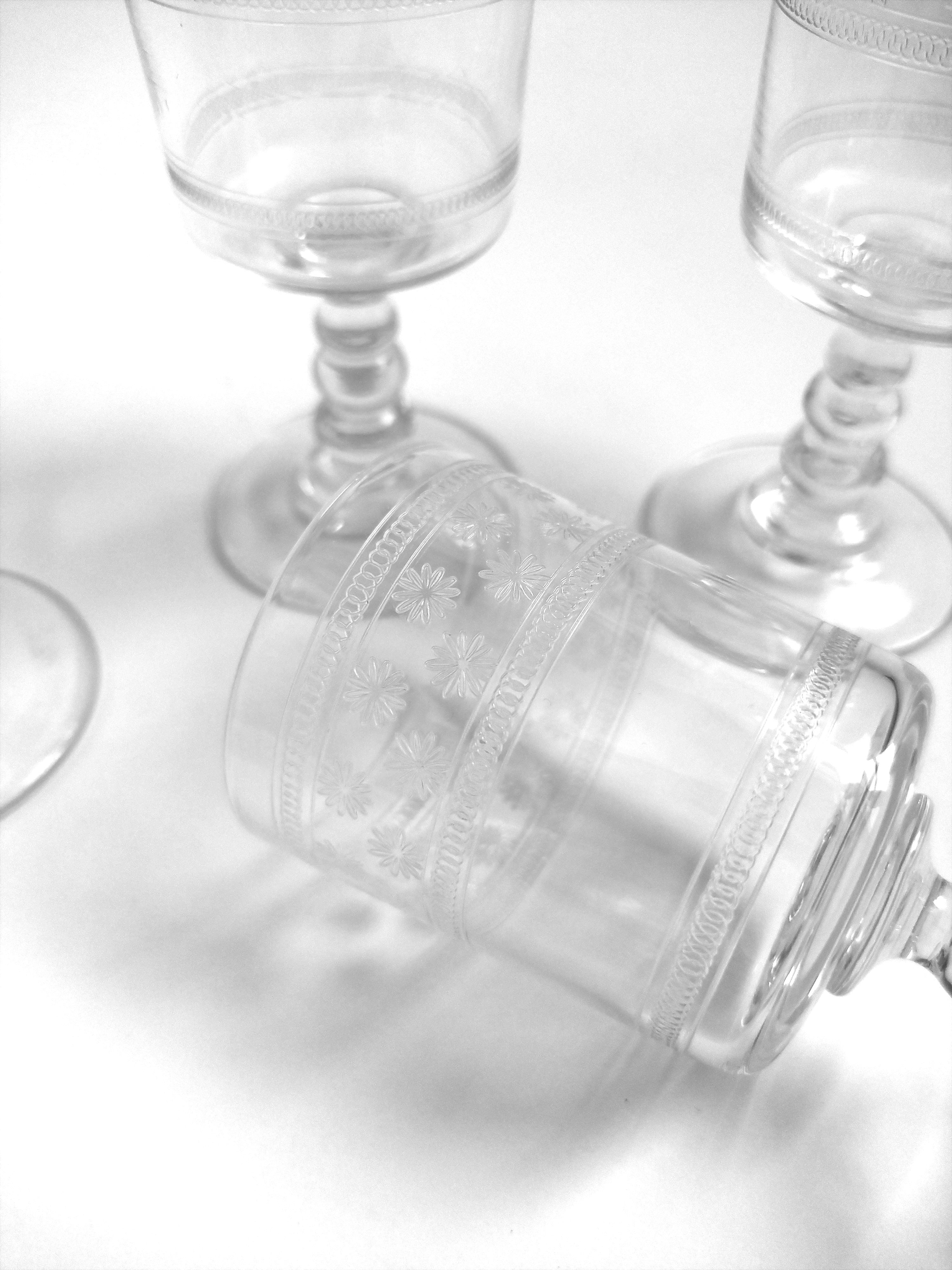 5 Baccarat crystal aperitif/digestive glasses model 4770 (1916 catalogue)