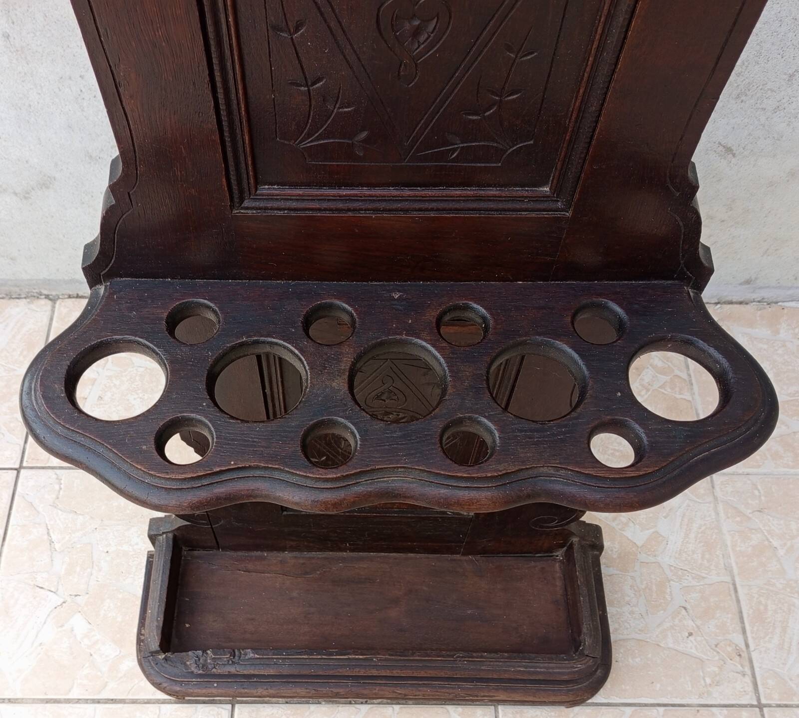 Louis XV Oak Coat Rack Hall Stand 19th Century