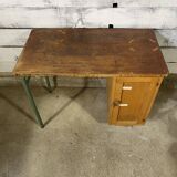 Old wood and steel desk