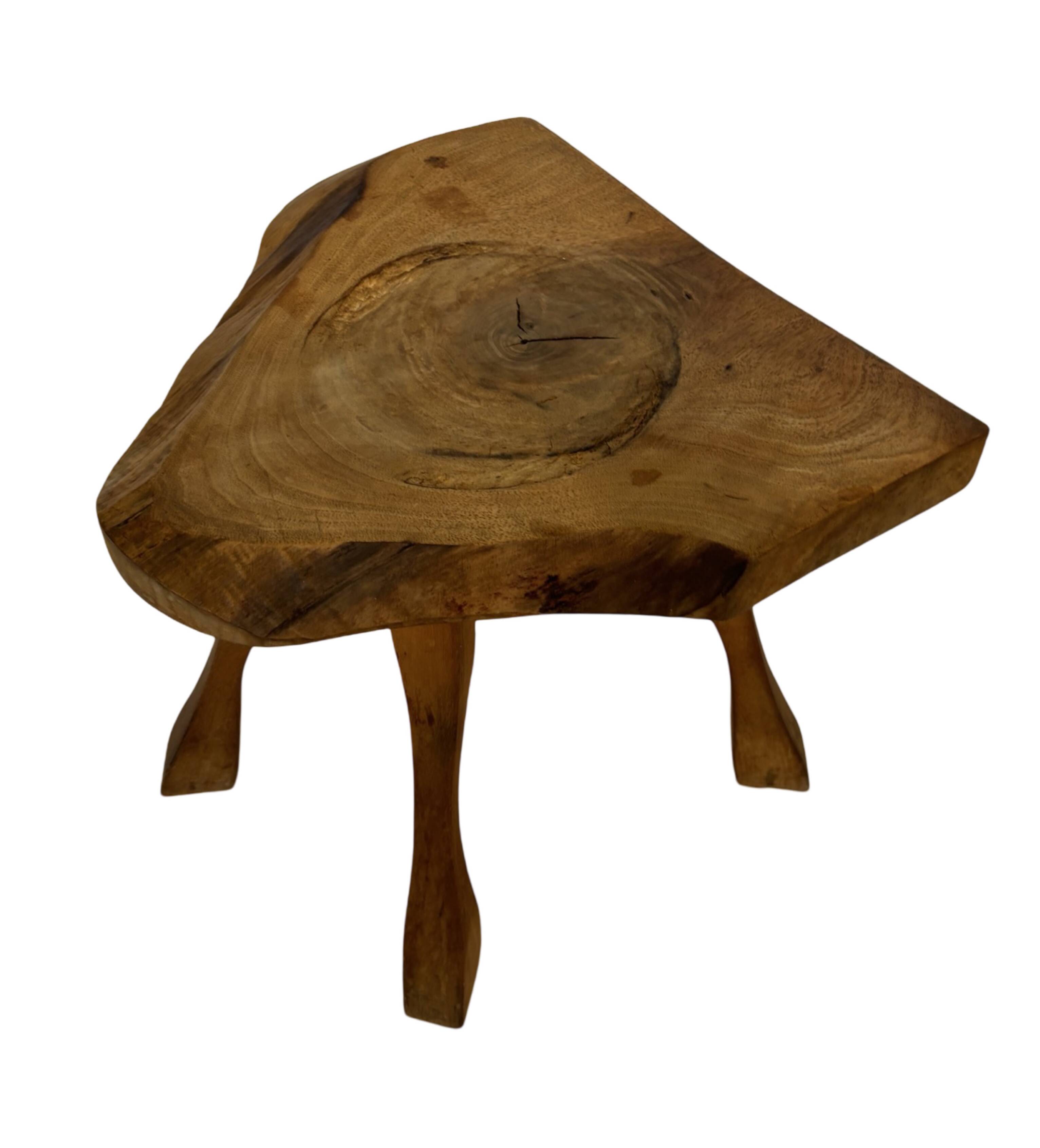 Vintage wooden side table  natural design small table