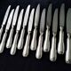 Box of 12 silver metal table knives SFAM Model Filet