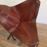 Folding leather fishing stool