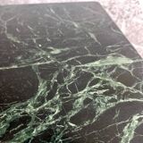 Vintage Dark Green Marble Coffee Table with Gilded Metal Ornate Legs, Mid-Century