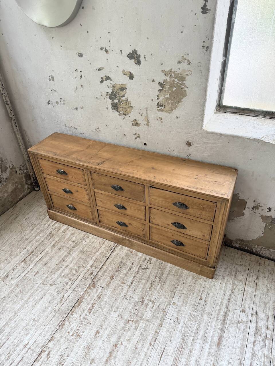 Pine craft cabinet with drawers