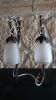 Pair of art deco wrought iron and tulip wall lights