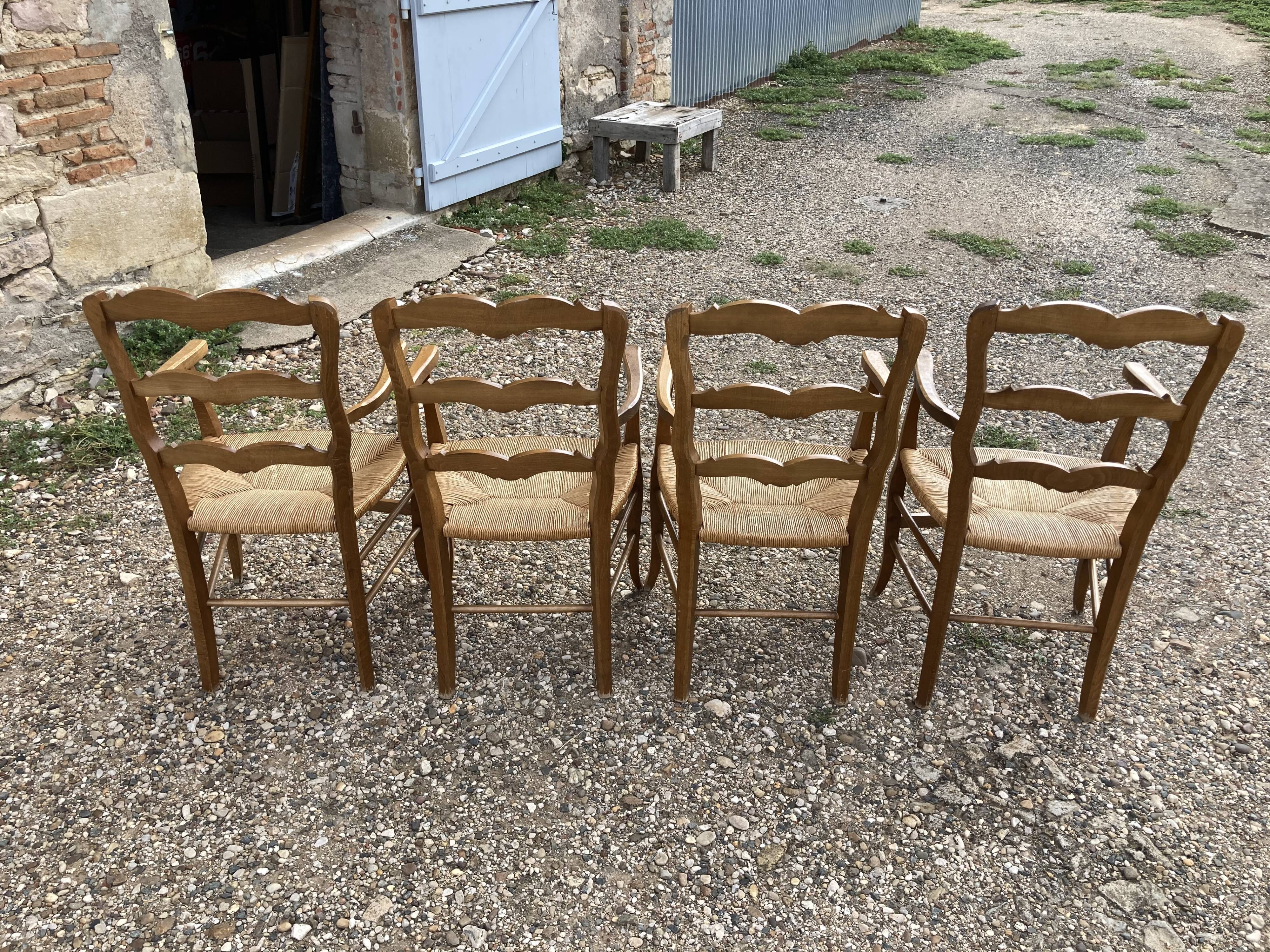 Series of 4 "good woman" mulched chairs