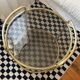 Vintage gold glass table on wheels