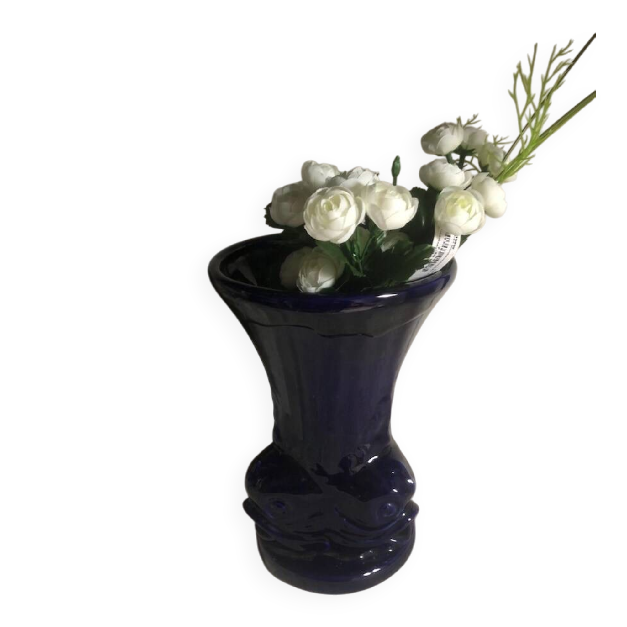 Vintage Cobalt Blue Fish Vase - Ricard Ceramics Workshop