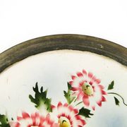 Art Nouveau tray, silver-plated brass, white porcelain, Austria, early 20th century