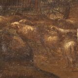 Tableau paysage bucolique scène pastorale du 18ème siècle