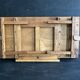 Manufrance wooden bedside table, folding tray with book holder.