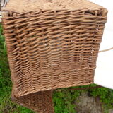 Old wicker basket chest storage