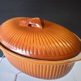 Very nice pheasant terrine dish / casserole with majolica lid.