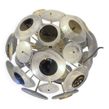 Contemporary Venied-White “Alabastro” Glass Sputnik Chandelier