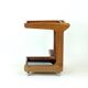 Mid Century Modern Wooden Bar Cart With Black Opaline Glass, 1960s
