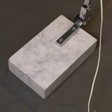 Height-adjustable arc-shaped floor lamp, metal and marble