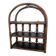 Brown rattan wall shelf, 3 levels