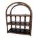 Brown rattan wall shelf, 3 levels