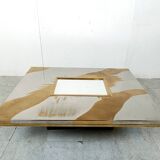 Table Basse en Laiton Gravé par Christian Heckscher, 1970s