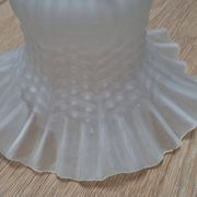 Tulip lampshade in frosted glass and brass claw - 50s