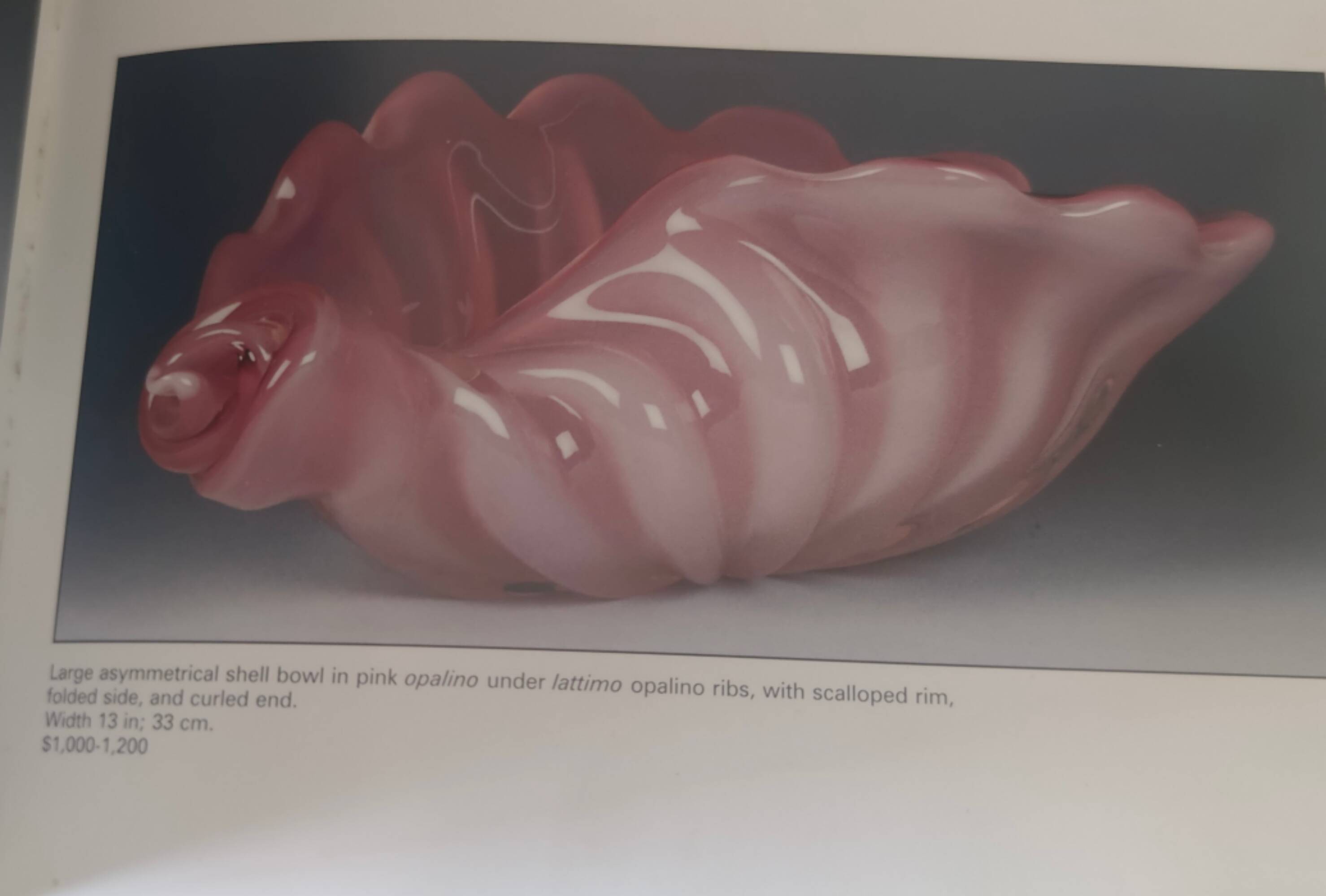Vide poche, cendrier en opaline rose et verre Lattimo par Fratelli Toso, Italie
