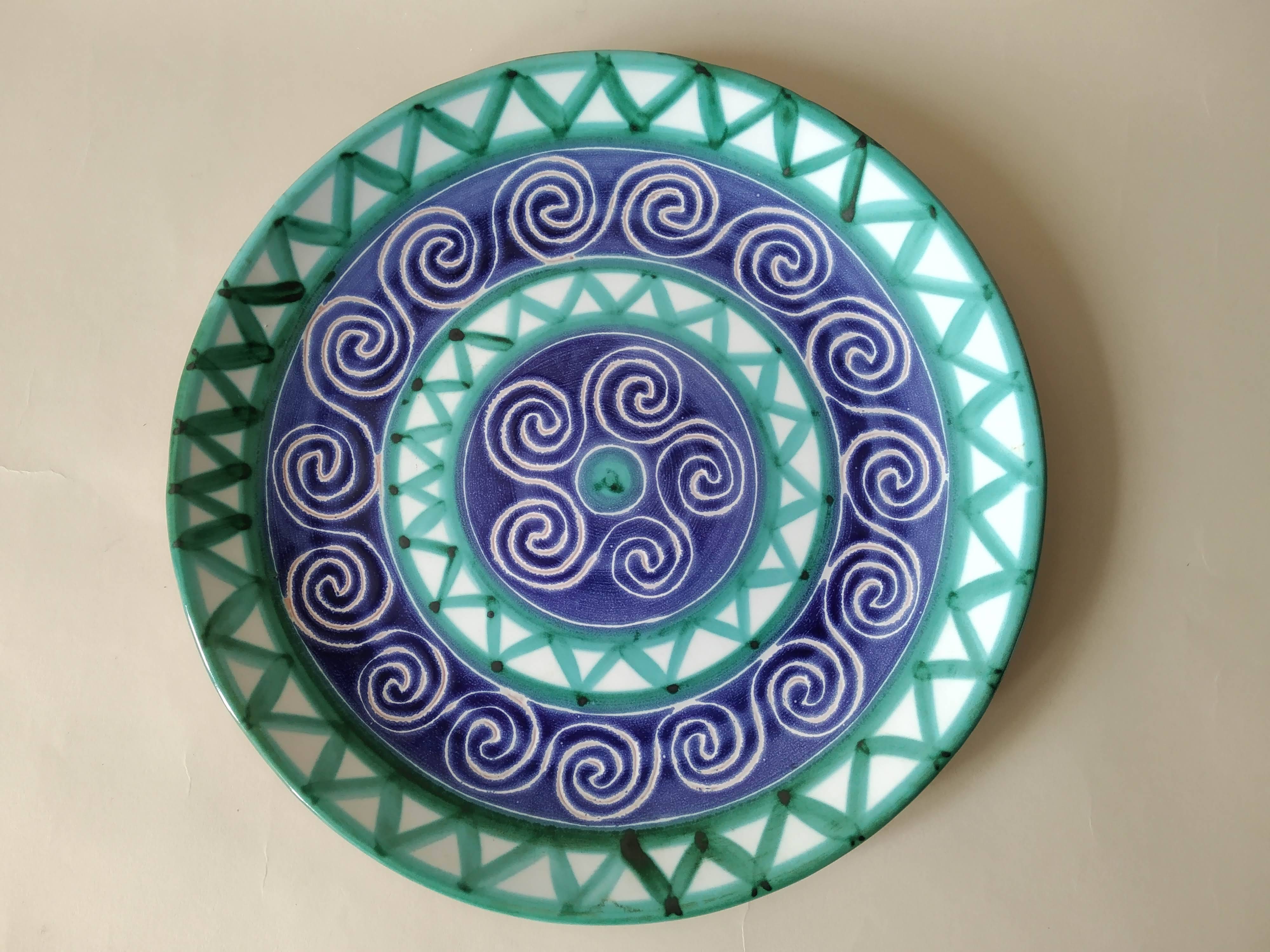 Large vintage Robert Picault Vallauris dish presentation plate