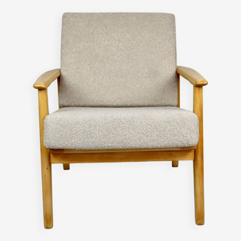 Danish Beige Boucle Armchair, 1970s