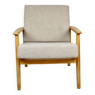 Fauteuil boucle beige danois, 1970s