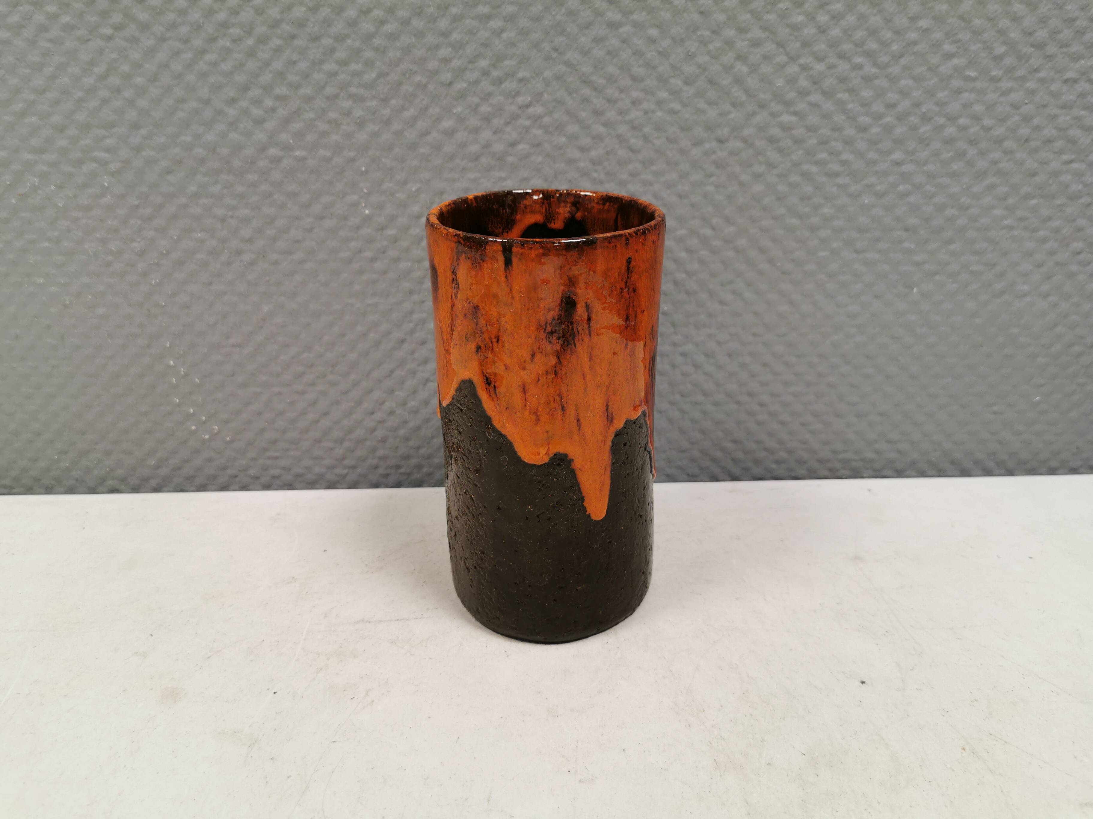 Vase avec émail coulant, Danemark 1975.