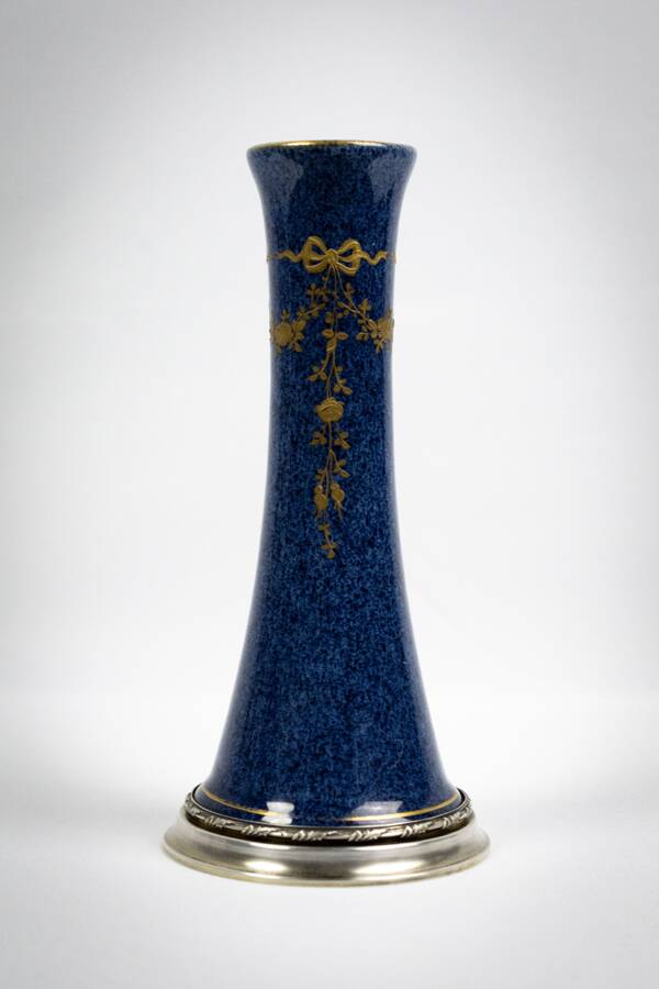 Porcelain and silver soliflore vase, 1st grade - Paul Millet, early 20th century