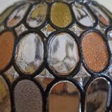 Globe suspension with stained glass effect, superb play of light