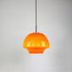 Suspension en verre orange du milieu du siècle