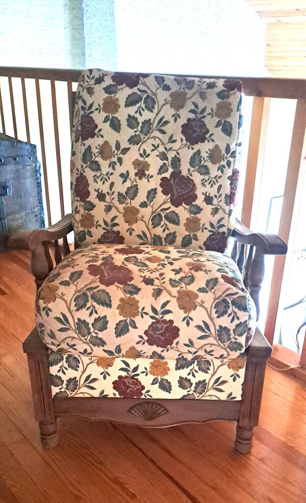 Fauteuil Tissu et bois confort relax 1950
