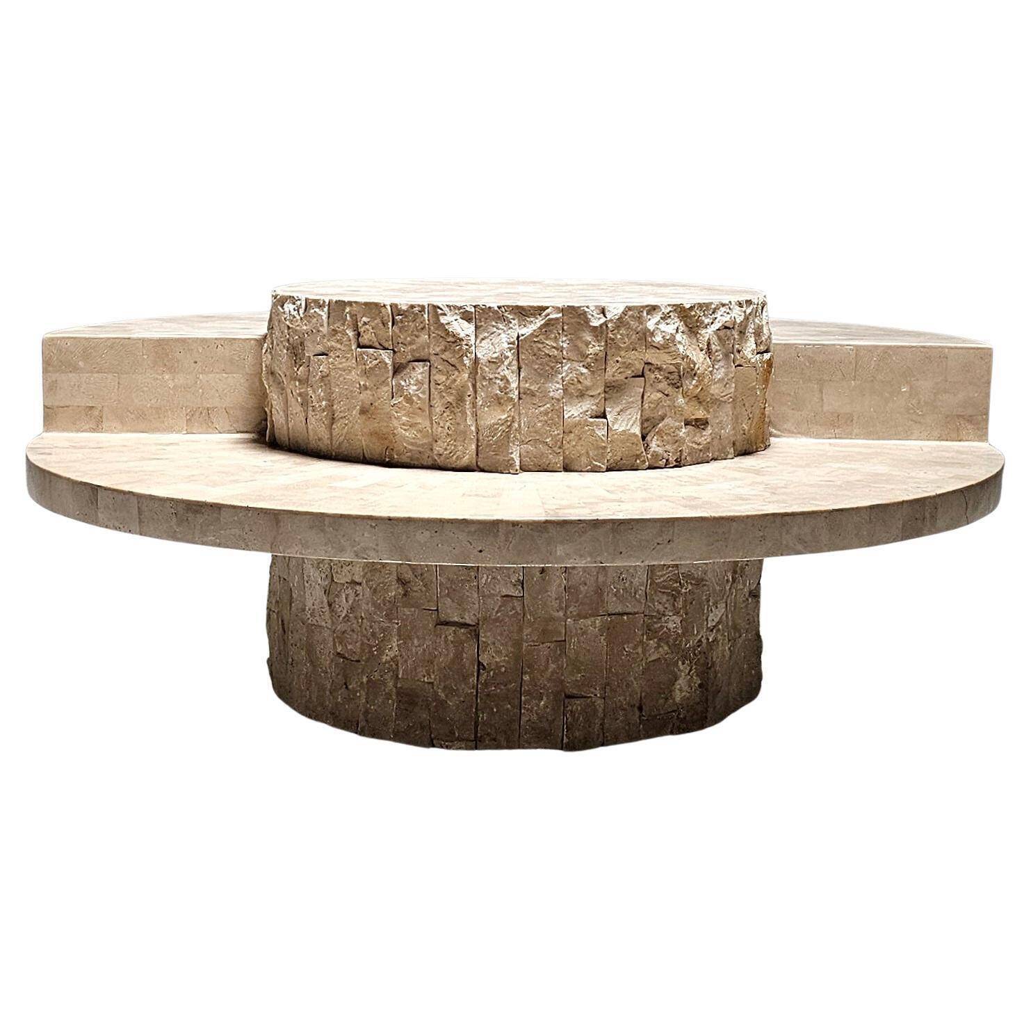 Mactan stone coffee table by Magnussen Ponte, 1980s