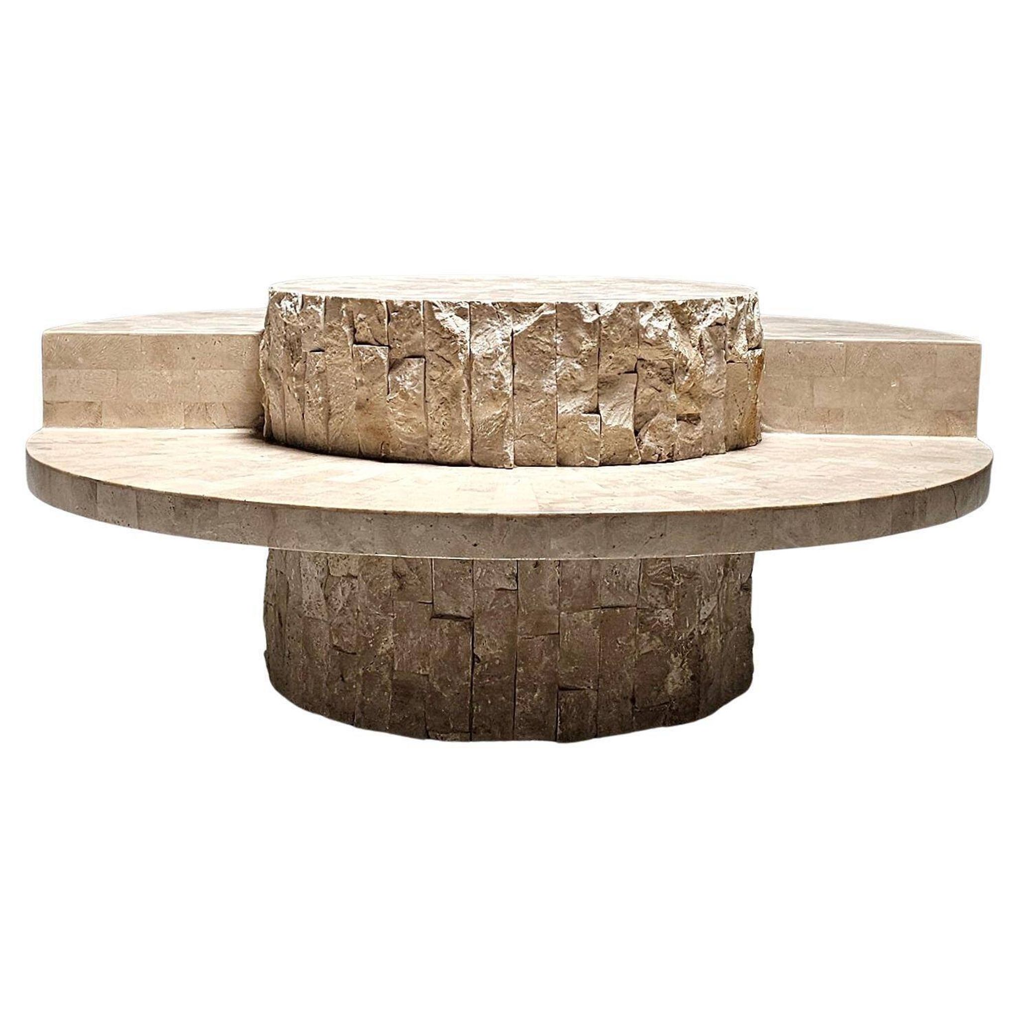 Mactan stone coffee table by Magnussen Ponte, 1980s