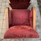 Paire de fauteuils club art déco velours frappé rouge bordeaux 1930