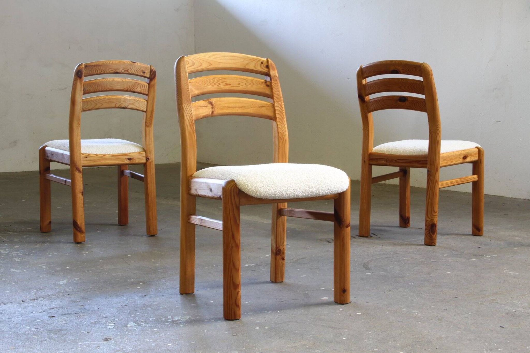 Vintage Danish pine dining chairs att. to Dyrlund, 1970s-1980s, set of 6