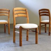 Vintage Danish pine dining chairs att. to Dyrlund, 1970s-1980s, set of 6