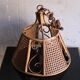 Lustre en rotin et cannage vintage