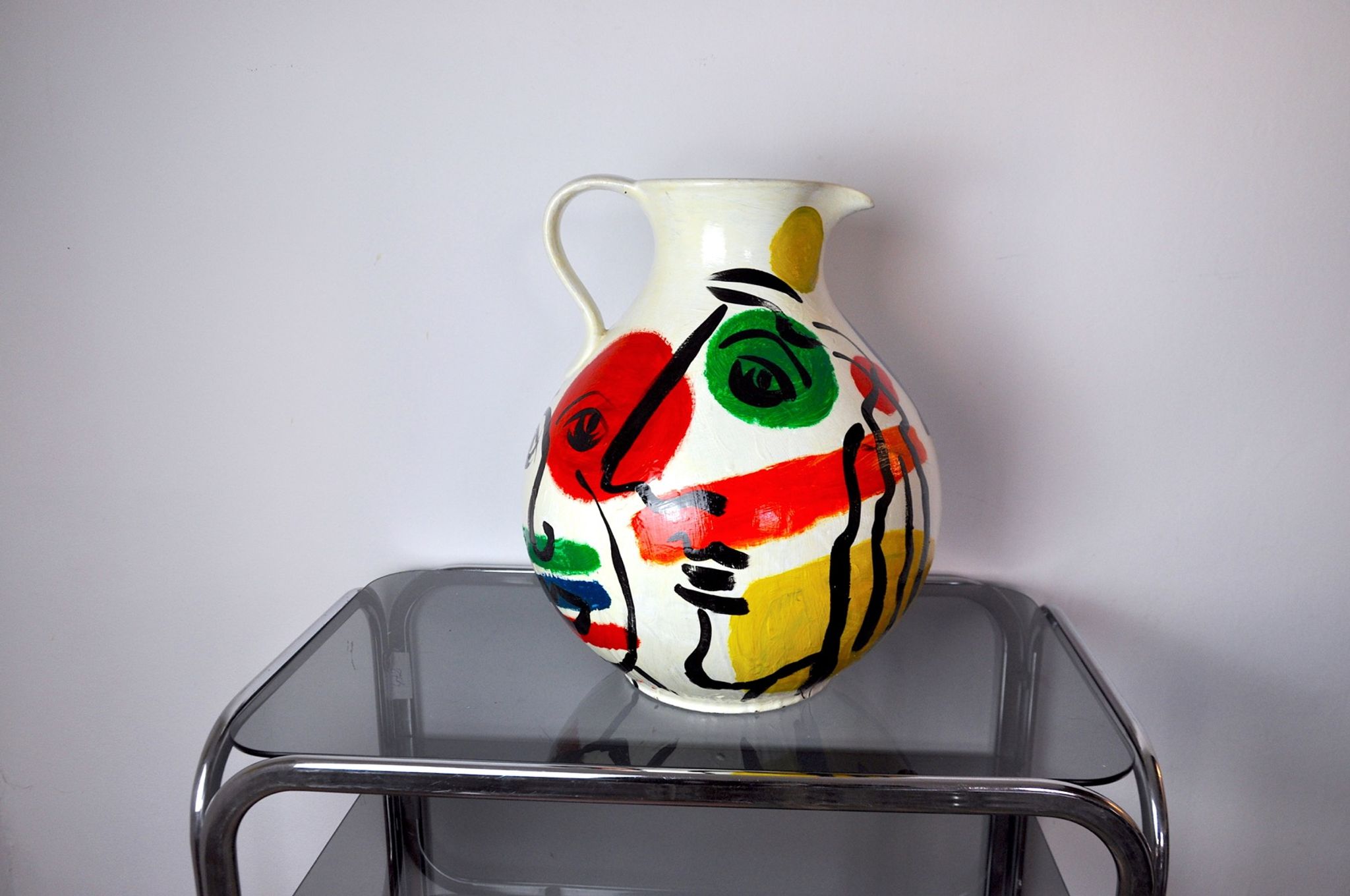 Vase peint par Peter Robert Keil, signé, Allemagne, 1984